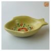 VIETNAM HAND-PAINTED CERAMIC - SAUCE PLATE IN RED FLOWERS
