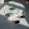 VIETNAM HANDICRAFT SILVER & CERAMIC EARRINGS - AZURE LOOP - Ảnh 2