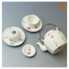 VIETNAM CERAMIC HAND-PAINTED TEA SET - POT & 6 CUPS & 7 PLATES 5 VIETNAM CERAMIC HAND-PAINTED TEA SET - POT & 6 CUPS & 7 PLATES - Ảnh 2