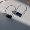 VIETNAM HANDICRAFT SILVER & CERAMIC EARRINGS - AZURE LOOP - Ảnh 4