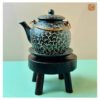 VIETNAM HANDMADE CARVING CERAMIC - BLACK FLOWER PATTERN TEA SET 004 7 Unique Handmade Pottery