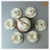 VIETNAM CERAMIC HAND-PAINTED TEA SET - POT & 6 CUPS & 7 PLATES 7 VIETNAM CERAMIC HAND-PAINTED TEA SET - POT & 6 CUPS & 7 PLATES - Ảnh 4