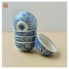 VIETNAM HAND-PAINTED CERAMIC - SAUCE BOWL IN BLUE CLIMBING