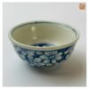 VIETNAM HAND-PAINTED CERAMIC - SOYA SAUCE BOWL IN BLUE FLOWERS