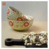VIETNAM HAND-PAINTED CERAMIC - UDON SOUP BOWL IN RED FLOWERS