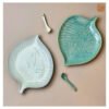 VIETNAM HANDICRAFT CERAMIC SAKE LEAF PLATE 7 Gift Shop in Hoi An