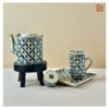 VIETNAM CERAMIC TEA SET WITH BAMBOO TRAY - POT & 2 CUPS & TRAY 9 VIETNAM CERAMIC TEA SET WITH BAMBOO TRAY - POT & 2 CUPS & TRAY - Ảnh 5