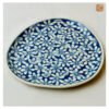 VIETNAM HAND-PAINTED CERAMIC - SLAY TRIANGLE PLATE IN BLUE FLOWERS 7 VIETNAM HAND-PAINTED CERAMIC - SLAY TRIANGLE PLATE IN BLUE FLOWERS - Ảnh 2