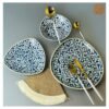 VIETNAM HAND-PAINTED CERAMIC - SLAY TRIANGLE PLATE IN BLUE FLOWERS 9 VIETNAM HAND-PAINTED CERAMIC - SLAY TRIANGLE PLATE IN BLUE FLOWERS - Ảnh 4