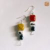 VIETNAM HANDICRAFT SILVER & CERAMIC EARRINGS - COLORS OF MOSAIC