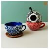 VIETNAM HANDICRAFT CARVING CERAMIC CAPPUCCINO ART CUP 5 VIETNAM HANDICRAFT CARVING CERAMIC CAPPUCCINO ART CUP - Ảnh 2
