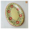 VIETNAM HAND-PAINTED CERAMIC - RED FLOWER OVAL PLATE - Ảnh 2