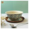 VIETNAM HANDMADE CERAMIC & BAMBOO PLATE D25 - Ảnh 2