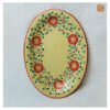VIETNAM HAND-PAINTED CERAMIC - RED FLOWER OVAL PLATE - Ảnh 3