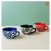 VIETNAM HANDICRAFT CARVING CERAMIC CAPPUCCINO ART CUP 7 Unique Handmade Pottery