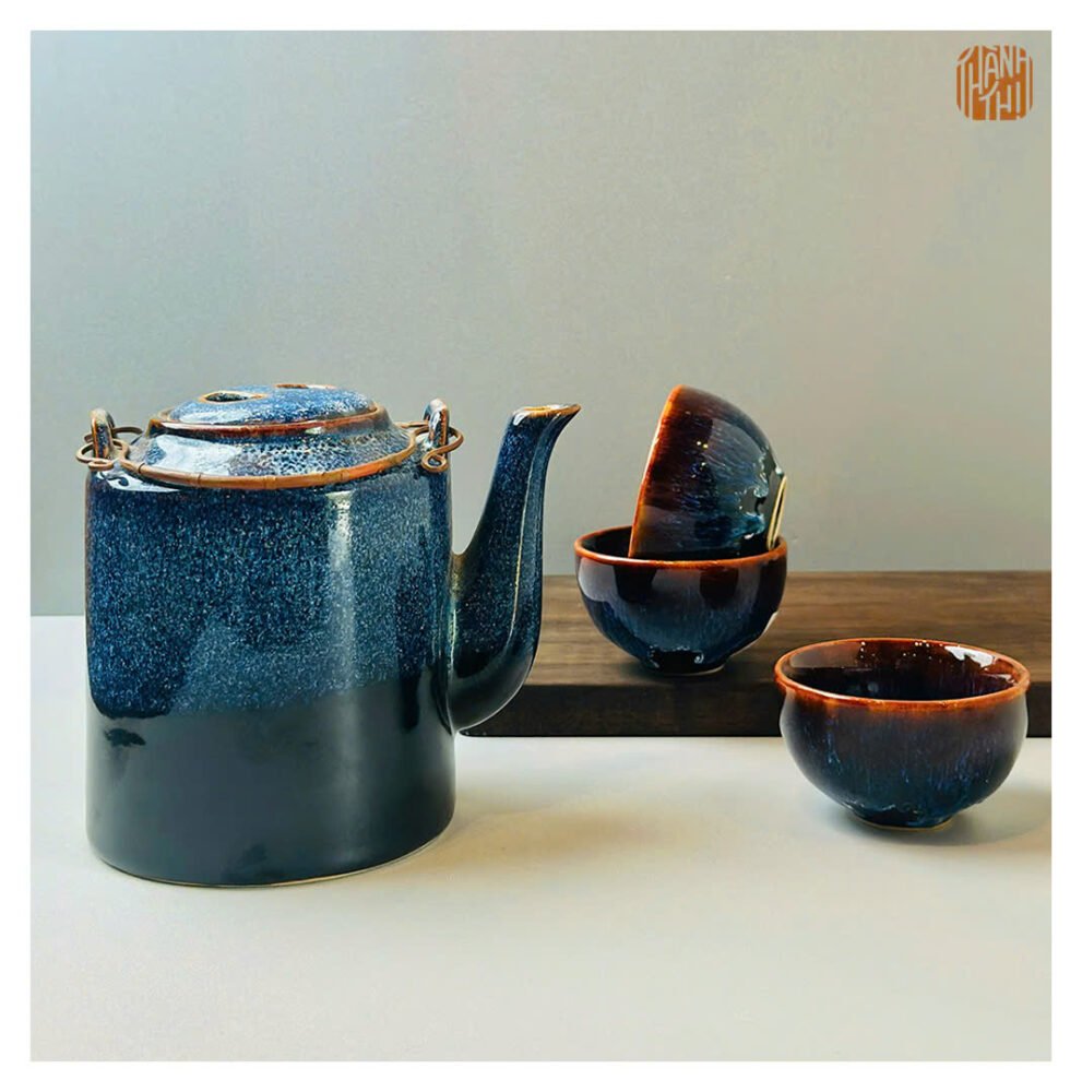 How Ceramic Cups Handmade Elevate Your Daily Rituals – A Touch of Thành Thị Pottery 3 8. VIETNAM HANDMADE CERAMIC TEA SET IN UNIQUE BLUE VERSION 008 60