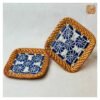 VIETNAM CARVING CERAMIC & BAMBOO SQUARE COASTER