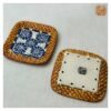 VIETNAM CARVING CERAMIC & BAMBOO SQUARE COASTER - Ảnh 3
