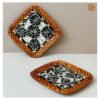 VIETNAM CARVING CERAMIC & BAMBOO SQUARE COASTER - Ảnh 4