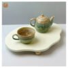 VIETNAM HANDICRAFT CERAMIC POT & CUP SET 009 16 Ceramic cups handmade