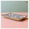 VIETNAM HANDICRAFT CERAMIC & BRASS RECTANGLE PLATE S3 - Ảnh 3